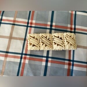 Carved  faux bone Cream Bracelet
